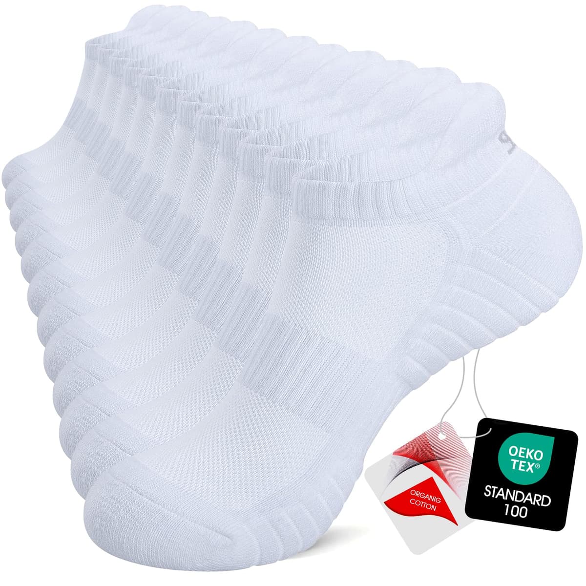TANSTC Mens Running Socks Anti-Blister Cushioned Sports Socks Trainer Socks for Men Women Cotton Ankle Socks Low Cut Breathable Athletic Sock(6 Pairs) — view 8