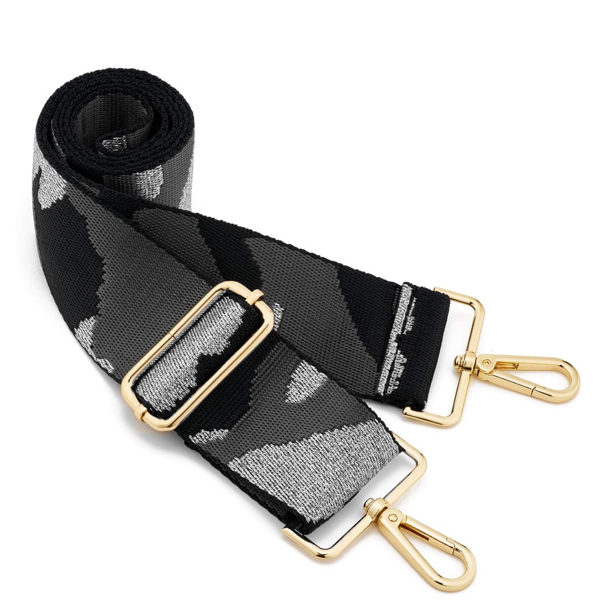 ZOOEASS Wide Shoulder Strap, Guitar Style Adjustable Purse Strap with Gold Buckle Replacement Woven Crossbody Straps for Handbags((3.8CM) Shining Black) — view 128