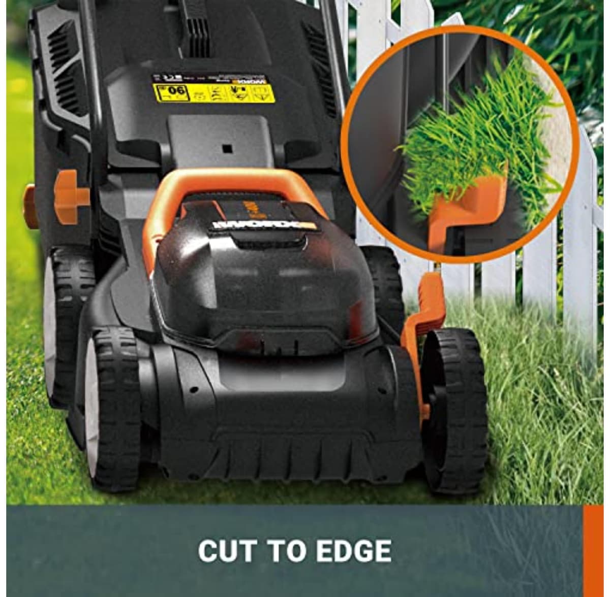 Worx WG779E.2 40V 34cm Cordless Lawnmower, ideal for Gardens up to 230㎡, Cut-to-Edge, striped Lawn Roller, foldable Handle, PowerShare, includes 2x 2.0Ah Batteries, Charger & 30L Grass collection bag — view 5