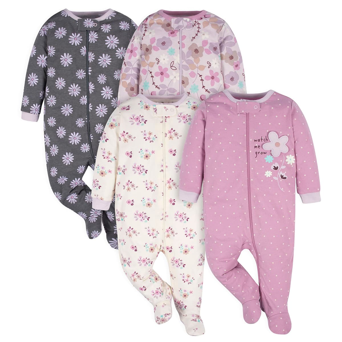 Gerber Baby Girls 4 Pack Sleep 'N Play Footie Baby and Toddler Sleepers — view 23