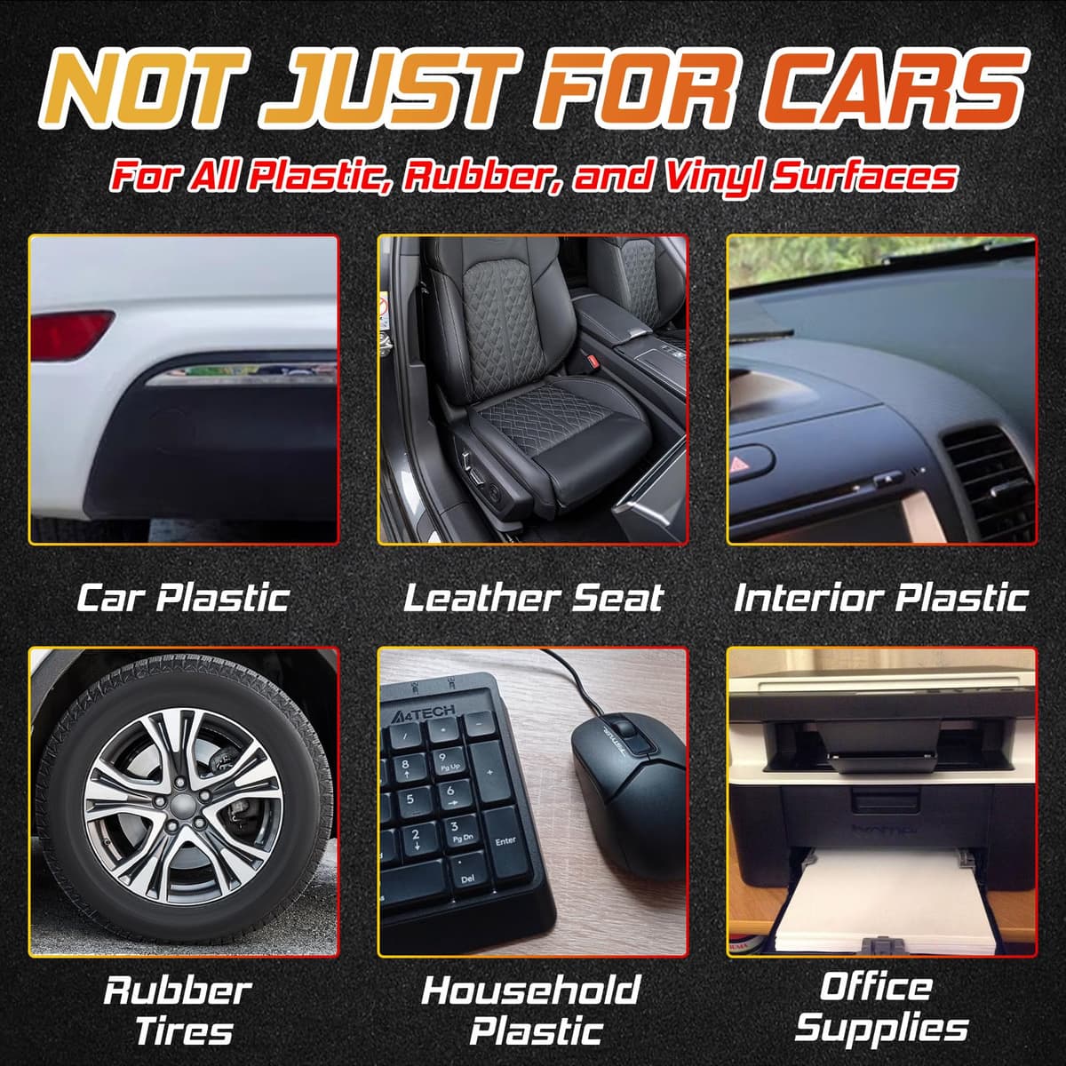 Car Plastic Restorer, Back to Black Trim Restorer, Exterior and Interior Plastic Revitalizing Coating Agent, Resists Water, UV Rays, Dirt (50ml) — view 2