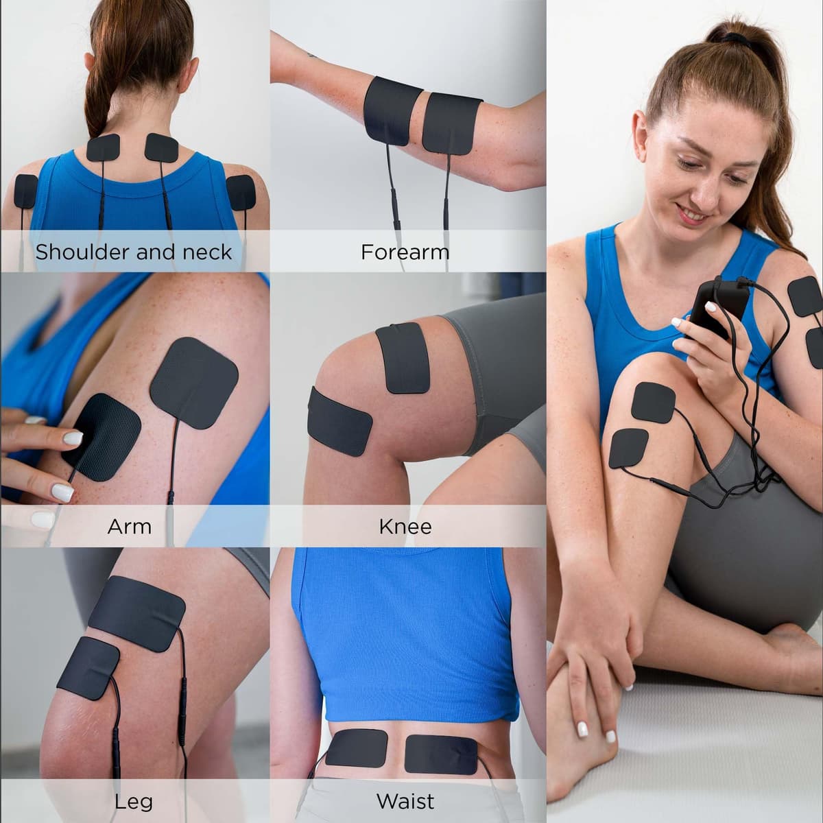 4 in 1 - D.I.Y & Tens Unit & EMS & Massage Muscle Stimulator, Dual Channel Therapy Machine for Pain Relief, FDA Cleared Rechargeable Electronic Pulse Massager,with 12pcs Electrode Pads — view 6