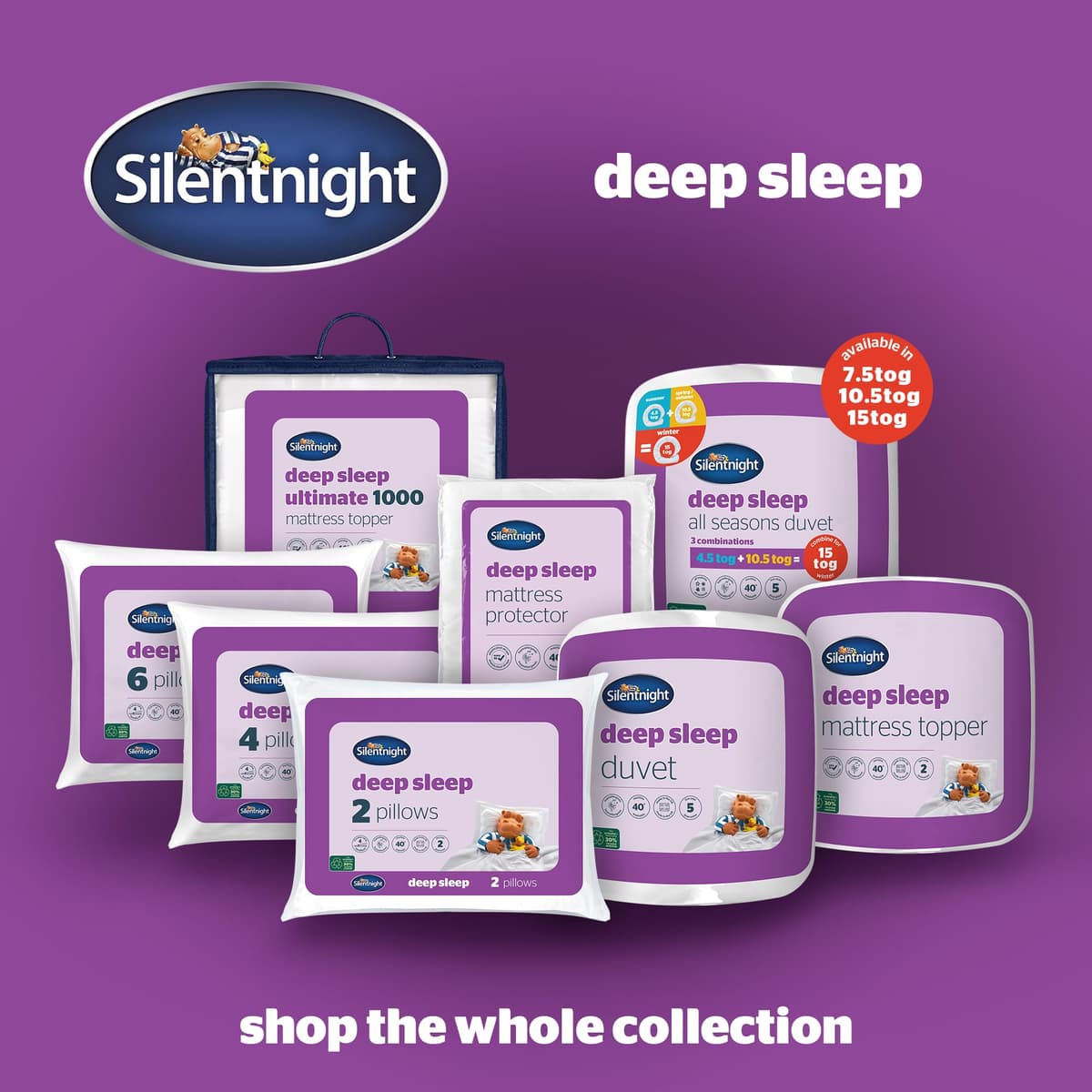 Silentnight Deep Sleep Mattress Topper Double Bed - Soft Supportive Comfortable Durable Bed Topper with Easy Fit Elasticated Straps - Hypoallergenic and Machine Washable - Double - 190x135cm — view 9