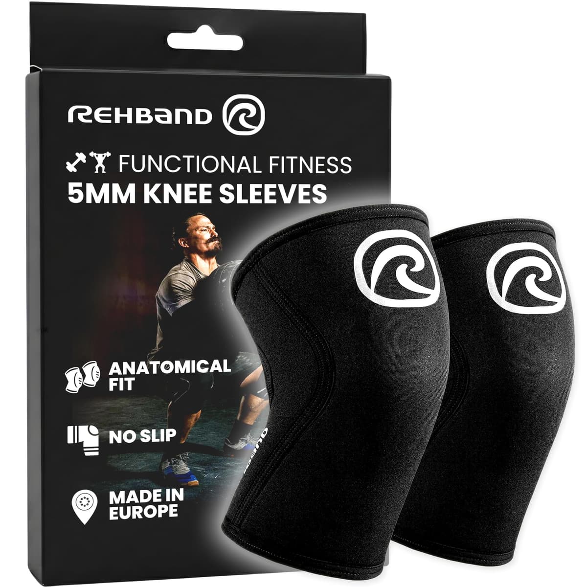 Rehband Rodillera Vendaje Fuerza Sport, Rodillera para Cross Fit & Entrenamiento Pesado Fabricada en Neopreno de 5 mm, Unisex — view 25