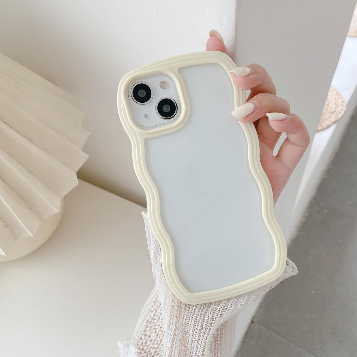 QLTYPRI Compatible with iPhone 11 Case, Cute Curly Wave Frame Clear Case for Girls Women, Transparent Soft Silicone TPU Bumper Shockproof Protective Phone Cover for iPhone 11 - Purple — view 98