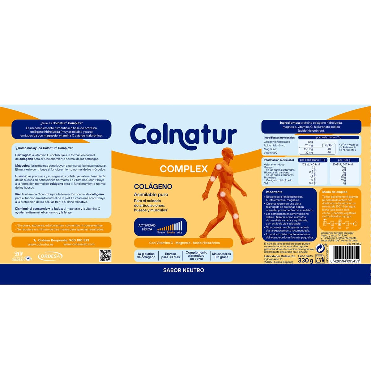 Colnatur Complex Neutro | 330g | Colágeno con Magnesio y Vitamina C para Músculos y Articulaciones — view 7