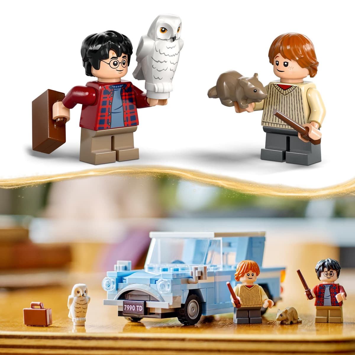 LEGO Harry Potter Ford Anglia Volador de Juguete de Fantasía, Juego de Aventuras con Coche de la Familia Weasley, Regalo para Niños, Niñas y Fans de 7 Años o Más, 2 Minifiguras de Personajes 76424 — view 4