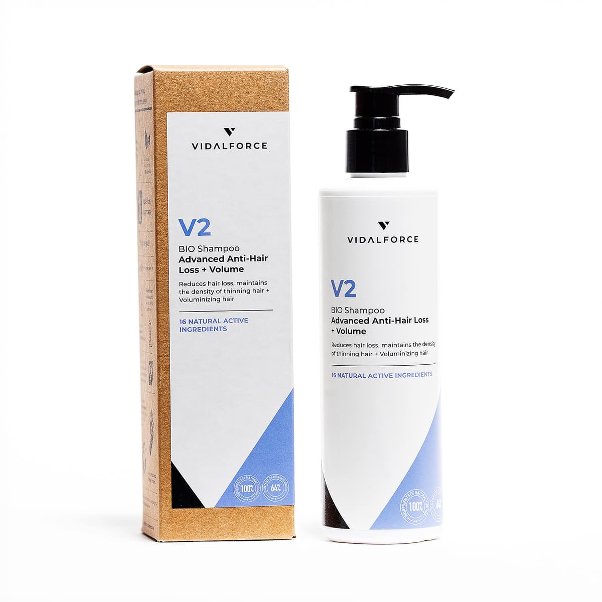 NUEVO VidalForce Champu Anticaida V2 | Caída Avanzada | Aporta Volumen Instantaneo I Champu sin sulfatos ni siliconas 250ml
