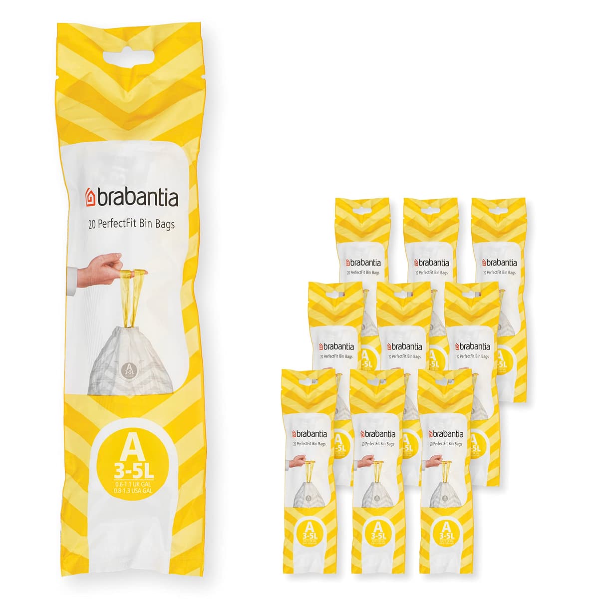 Brabantia Bolsas de Basura PerfectFit (Código L/40-45L) Extra Resistentes Bolsas con cinta de cierre (40 Bolsas) — view 22
