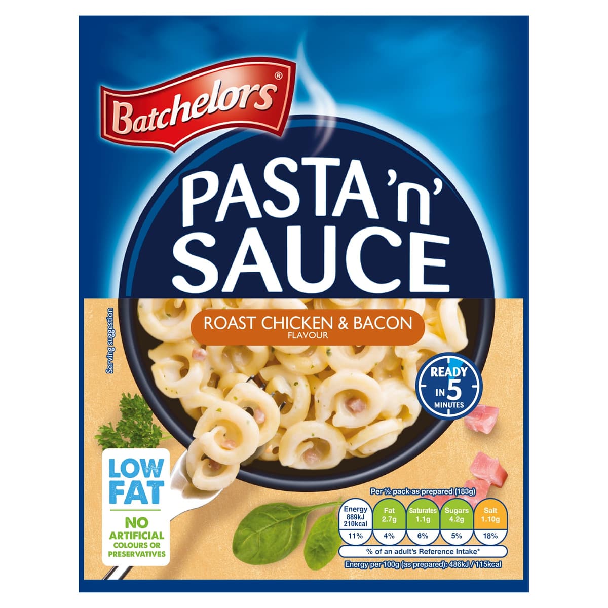 Batchelors Pasta 'n' Sauce Roast Chicken & Bacon Instant Pasta Ready Meal, 99 g Packet (Pack of 1) — view 2
