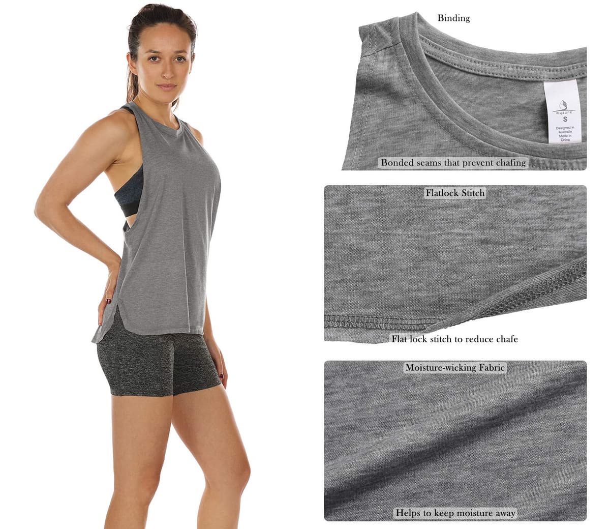 icyzone Tank Tops Camiseta de fitness Mujer — view 3