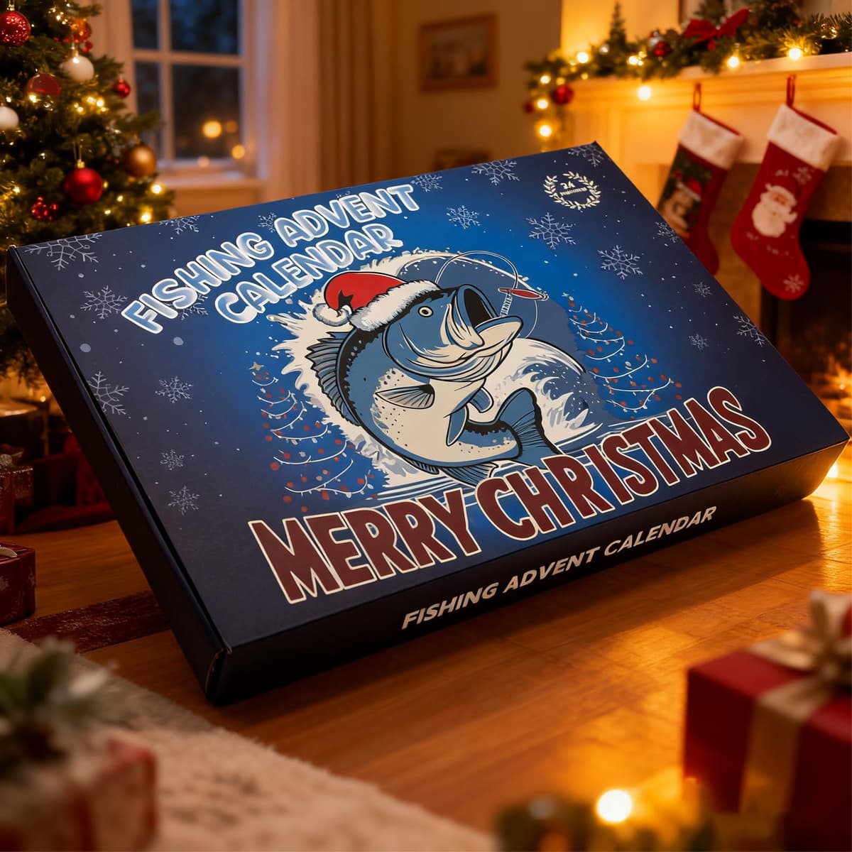 Calendario de Adviento de Pesca 2025, 24 Días Navidad Calendario de Adviento Único Hombres con Regalos de Tema de Pesca — view 3