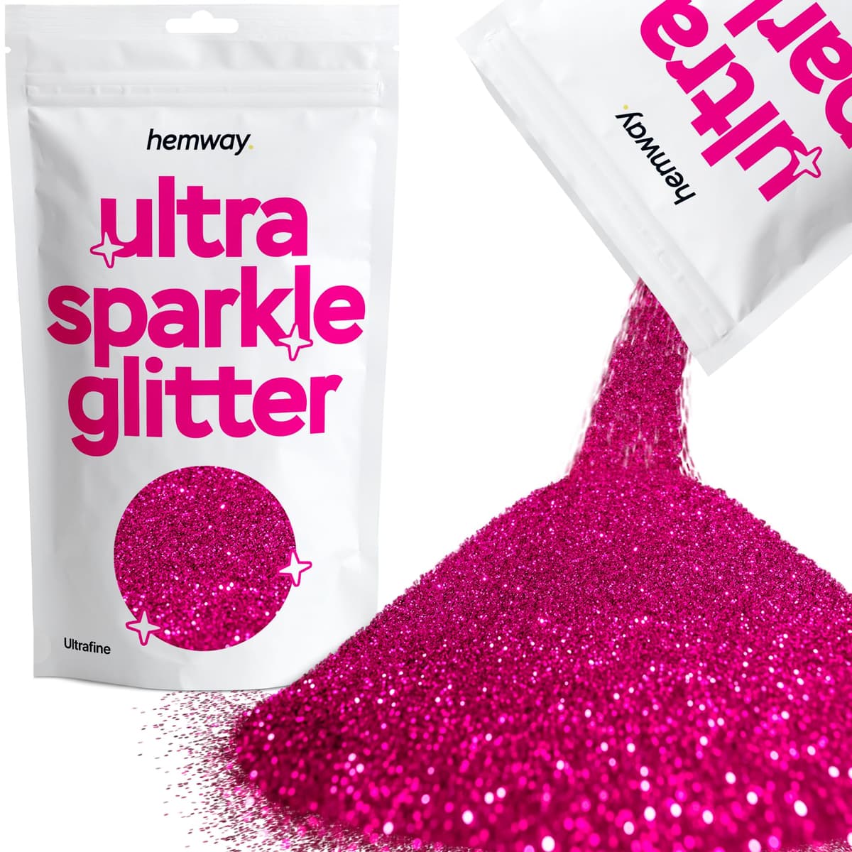 Hemway Ultra Sparkle Glitter Baby Pink Iridescent 100g Fine | Glitter for Arts & Craft, Makeup, Nail Art, Crafting, Card Making, Sparkle Decoration — view 230