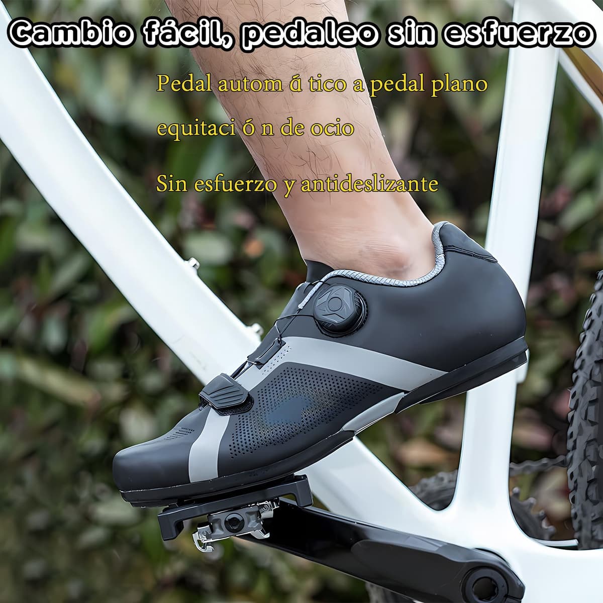 Adaptadores Plataforma Pedales Automáticos - Convertidor Compatible con Shimano SPD (M520 M540 M8000) - Base Nylon Antideslizante para Usar Zapatillas Normales - Negro, 1 Par — view 5