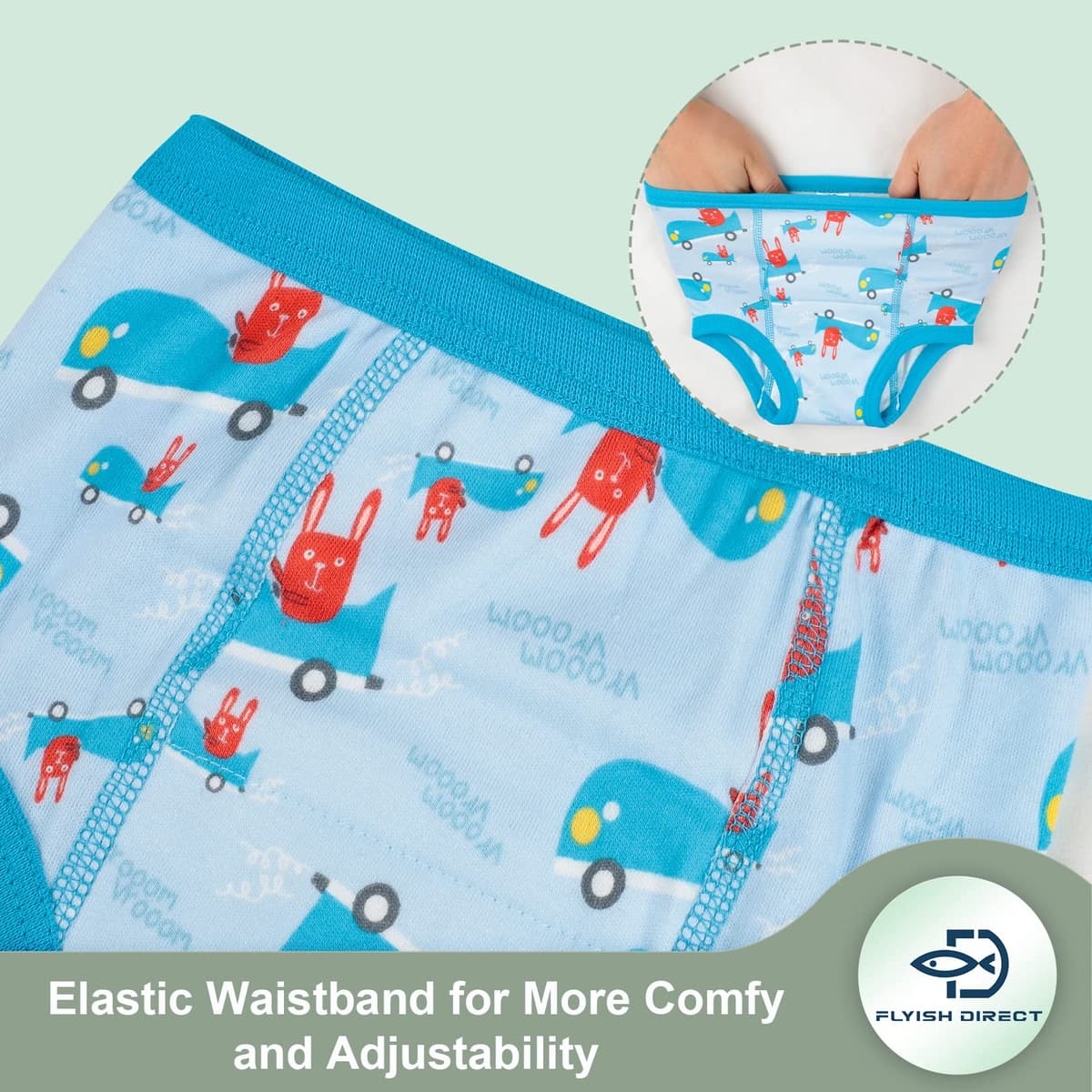 FLYISH DIRECT Calzones de Entrenamiento Pantalones de Entrenamiento para niños para niños y niñas, Calzoncillos de Entrenamiento para bebés de 4 Paquetes, para 2 a 6 años — view 3