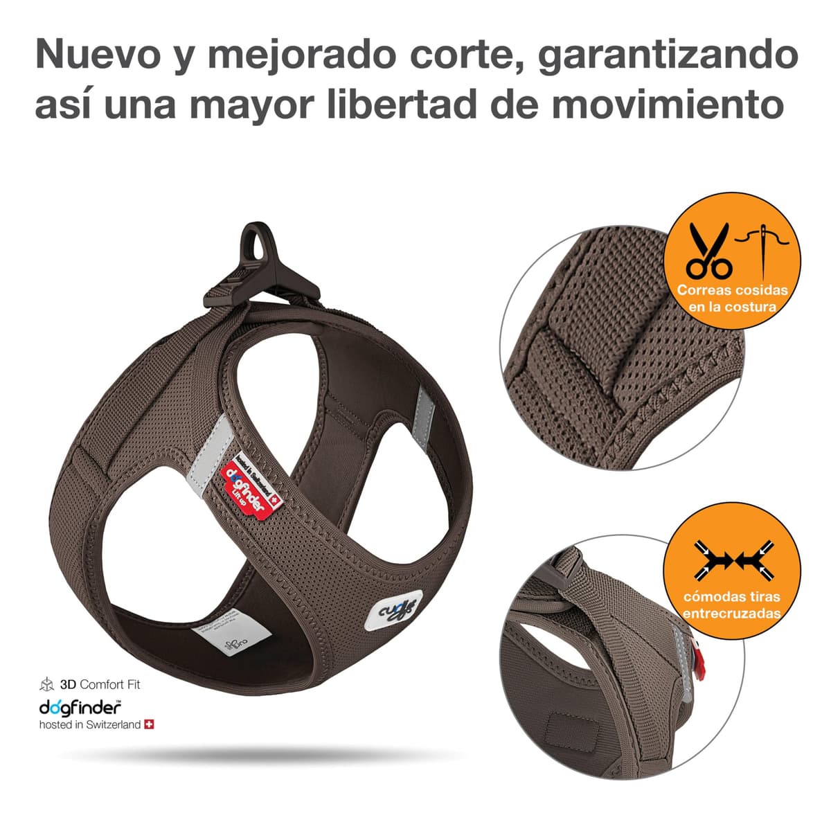Vest Harness curli Clasp Air-Mesh Brown S — view 2