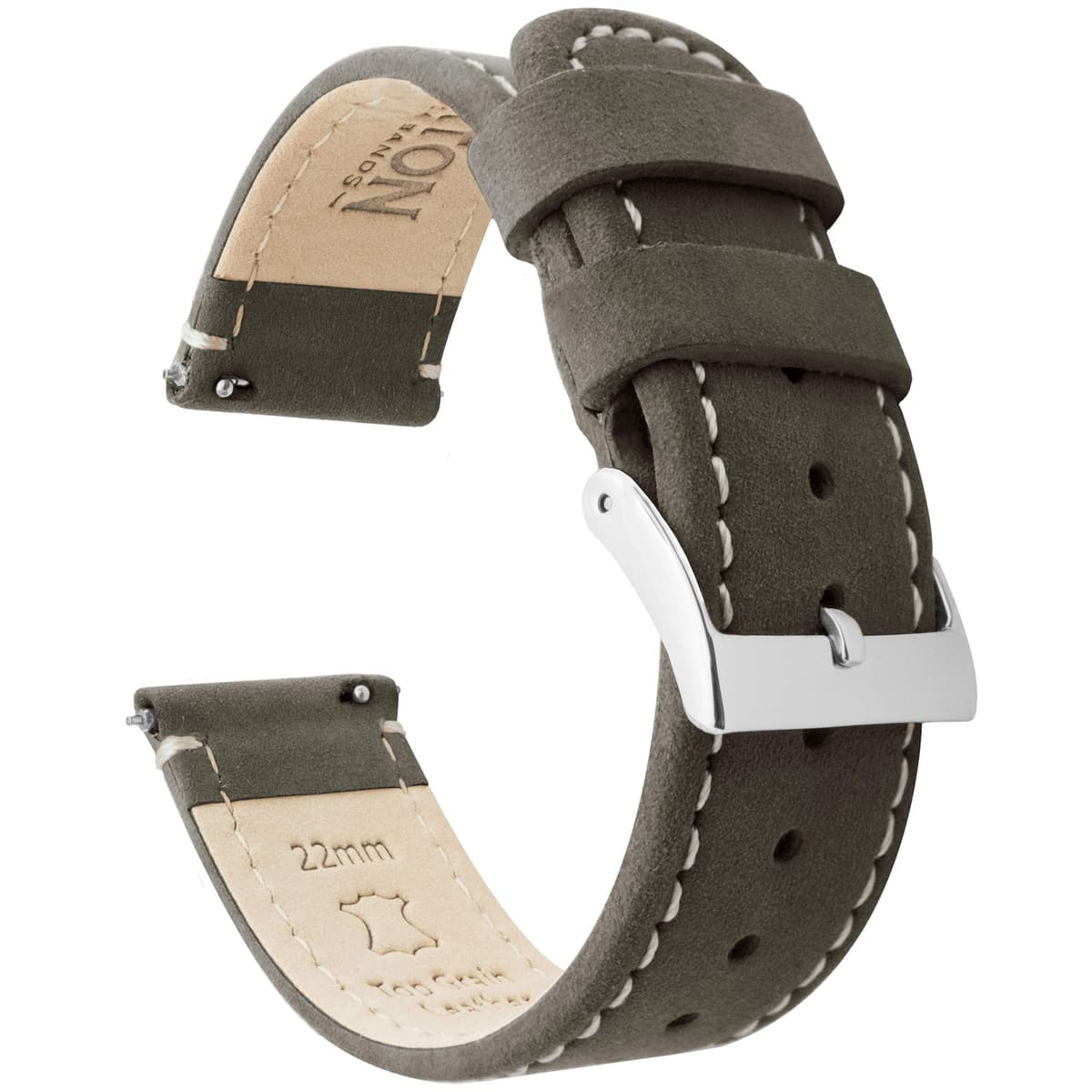 BARTON Quick Release - Top Grain Leather Watch Band Strap - Choice of Colour & Width - 16mm, 18mm, 19mm, 20mm, 21mm 22mm, 23mm or 24mm — view 7