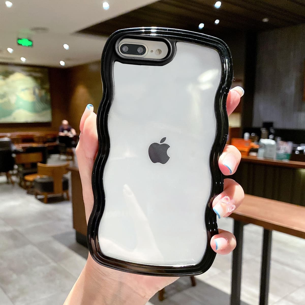 QLTYPRI Compatible with iPhone 11 Case, Cute Curly Wave Frame Clear Case for Girls Women, Transparent Soft Silicone TPU Bumper Shockproof Protective Phone Cover for iPhone 11 - Purple — view 112