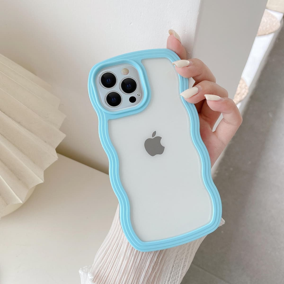 QLTYPRI Compatible with iPhone 11 Case, Cute Curly Wave Frame Clear Case for Girls Women, Transparent Soft Silicone TPU Bumper Shockproof Protective Phone Cover for iPhone 11 - Purple — view 19