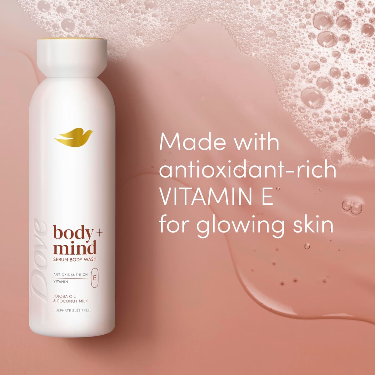 Dove Body + Mind Jojoba Oil & Coconut Milk Serum Body Wash body cleanser with antioxidant-rich vitamin E for glowing skin 350 ml — view 4
