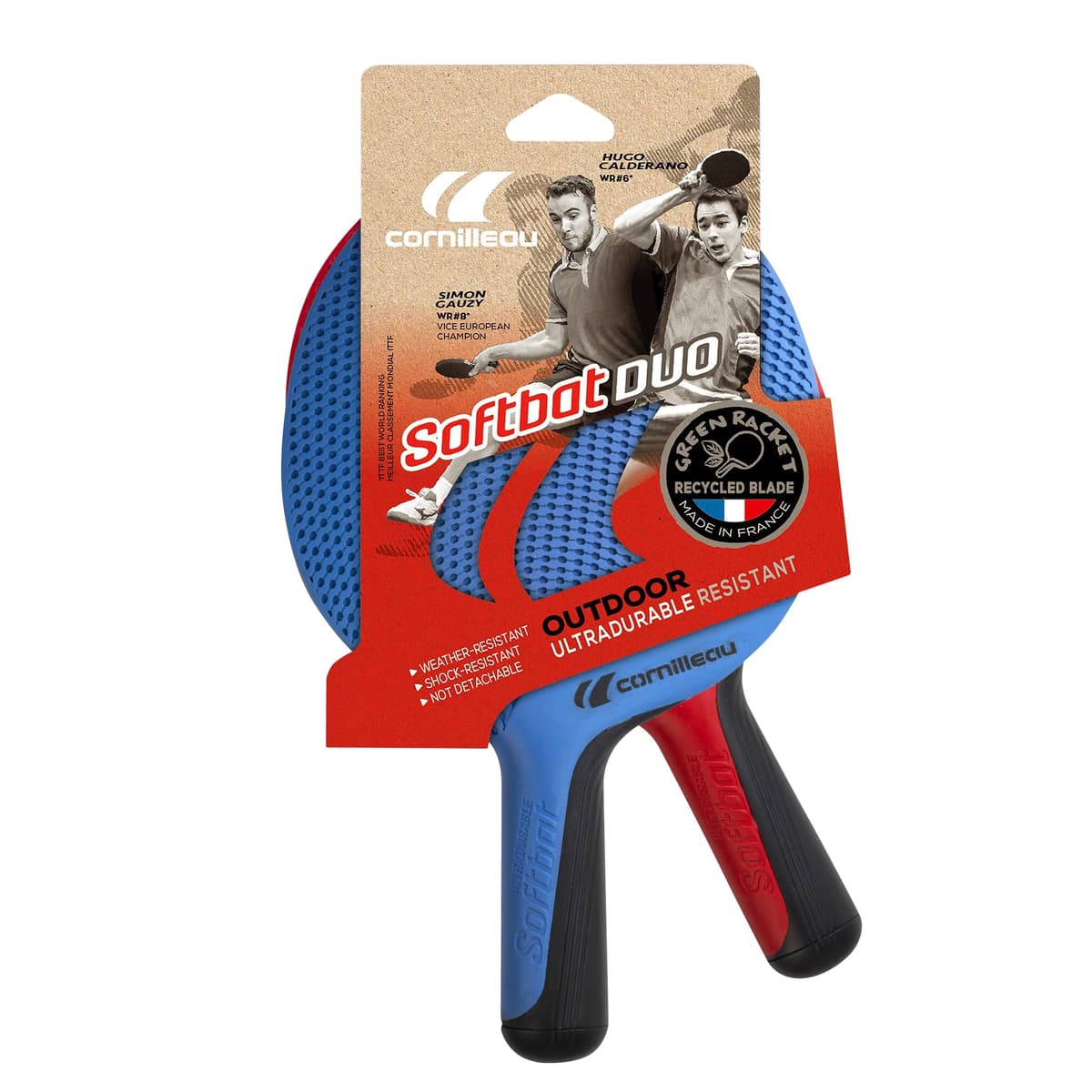 Cornilleau Softbat Duo Raquetas, Unisex Adulto, Azul/Rojo, Única — view 3