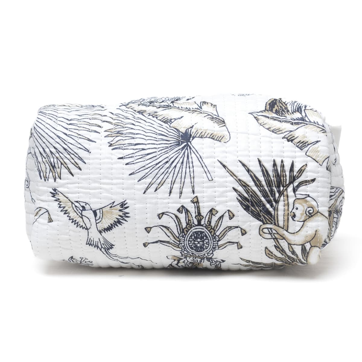 Neceser Print de Viaje Organizador, Bolsa de Aseo, Bolso Maquillaje de algodón Acolchado para Mujeres, Hombres y recién Nacidos con Forrado Impermeable Interior (Blanco Animales, Mediano) — view 2