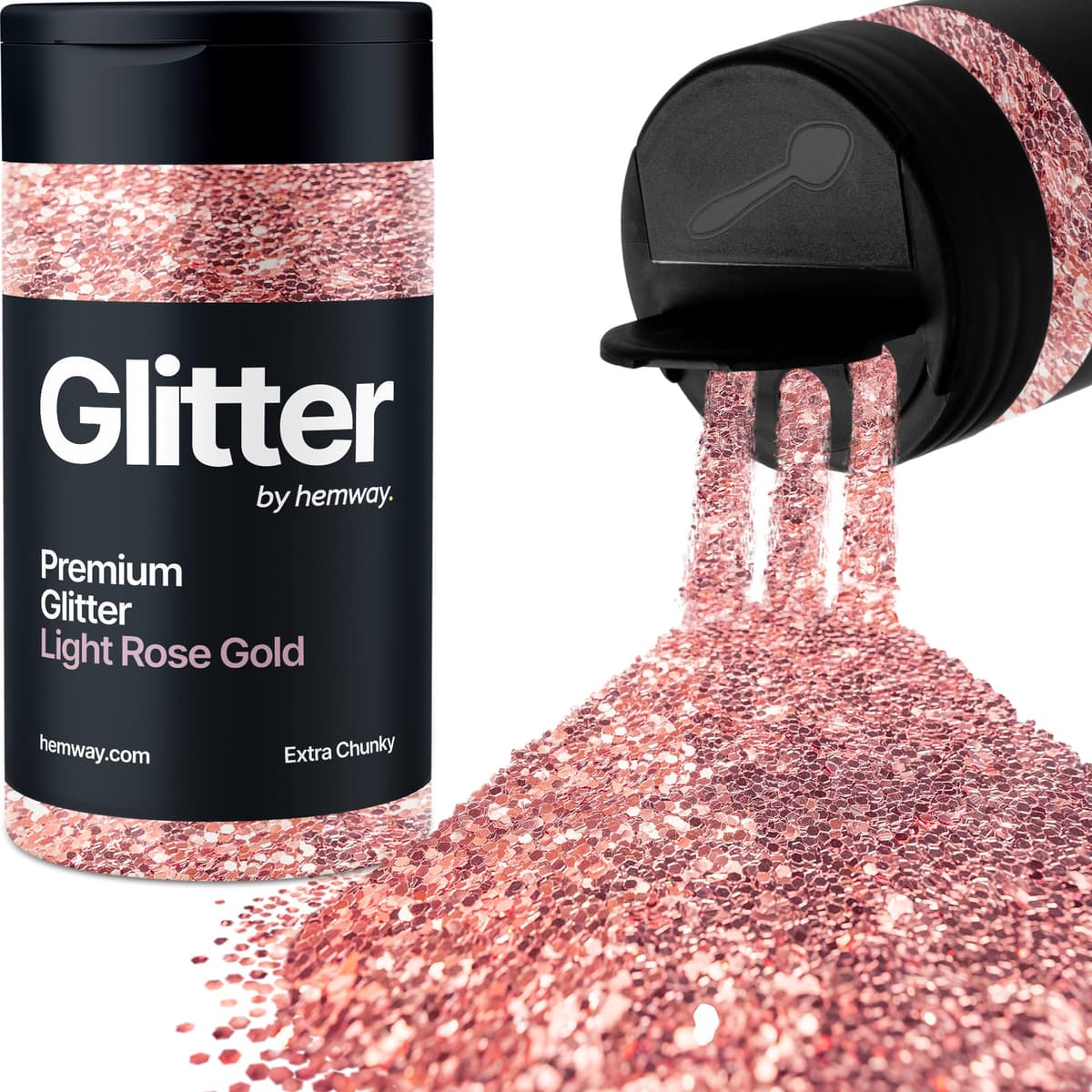 Light Rose Gold Glitter Shaker, 130g Ultrafine Glitter, Crafts 1/128" Metallic Flake Light Rose Gold Sequins, Resin & Epoxy Crafts, Decorating, Halloween, Christmas Nail, Face, Hemway — view 172