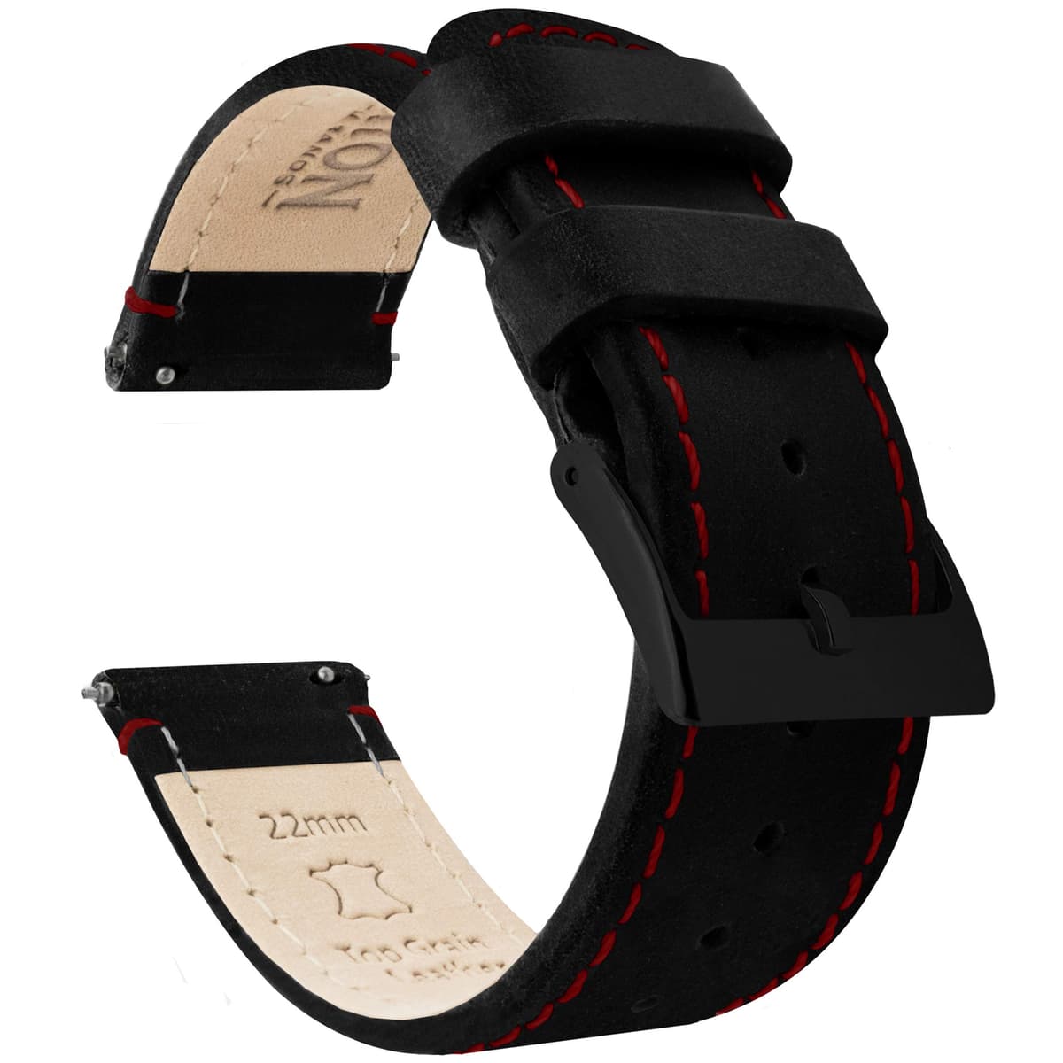 BARTON Quick Release - Top Grain Leather Watch Band Strap - Choice of Colour & Width - 16mm, 18mm, 19mm, 20mm, 21mm 22mm, 23mm or 24mm — view 16