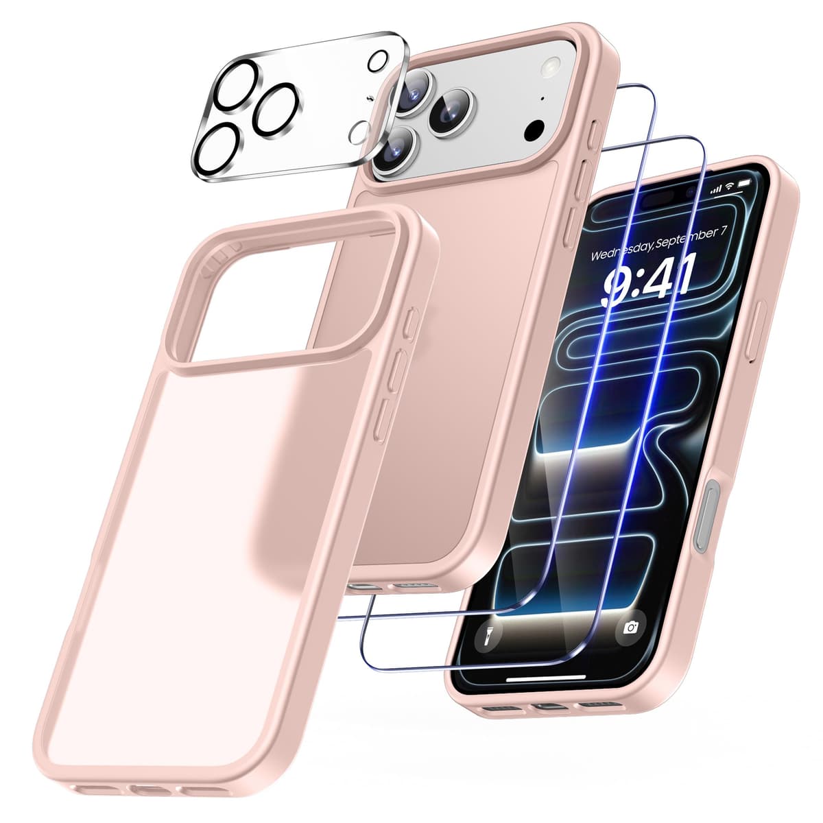 FLLAO 4 en 1 Funda para iPhone 15 con 2 Protector Pantalla y 1 Protector Lente Cámara, [Almohadilla de Aire integrada] Antigolpes Antiarañazos Carcasa 6,1 Pulgadas, Transparente — view 26