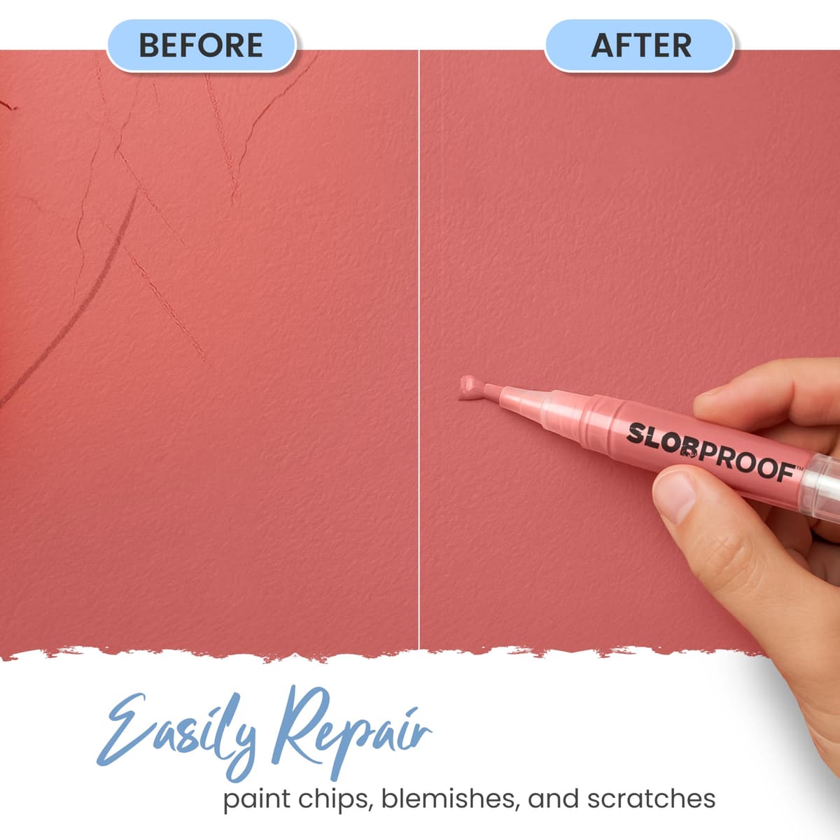 Slobproof Refillable Touch-Up Paint Pen, Mess-Free, Reusable Wall Paint Repair Tool, Precise Application, DIY Home Improvement, Furniture, Arts and Crafts, Patented Design, Easy Storage, Pack of 5 — view 3