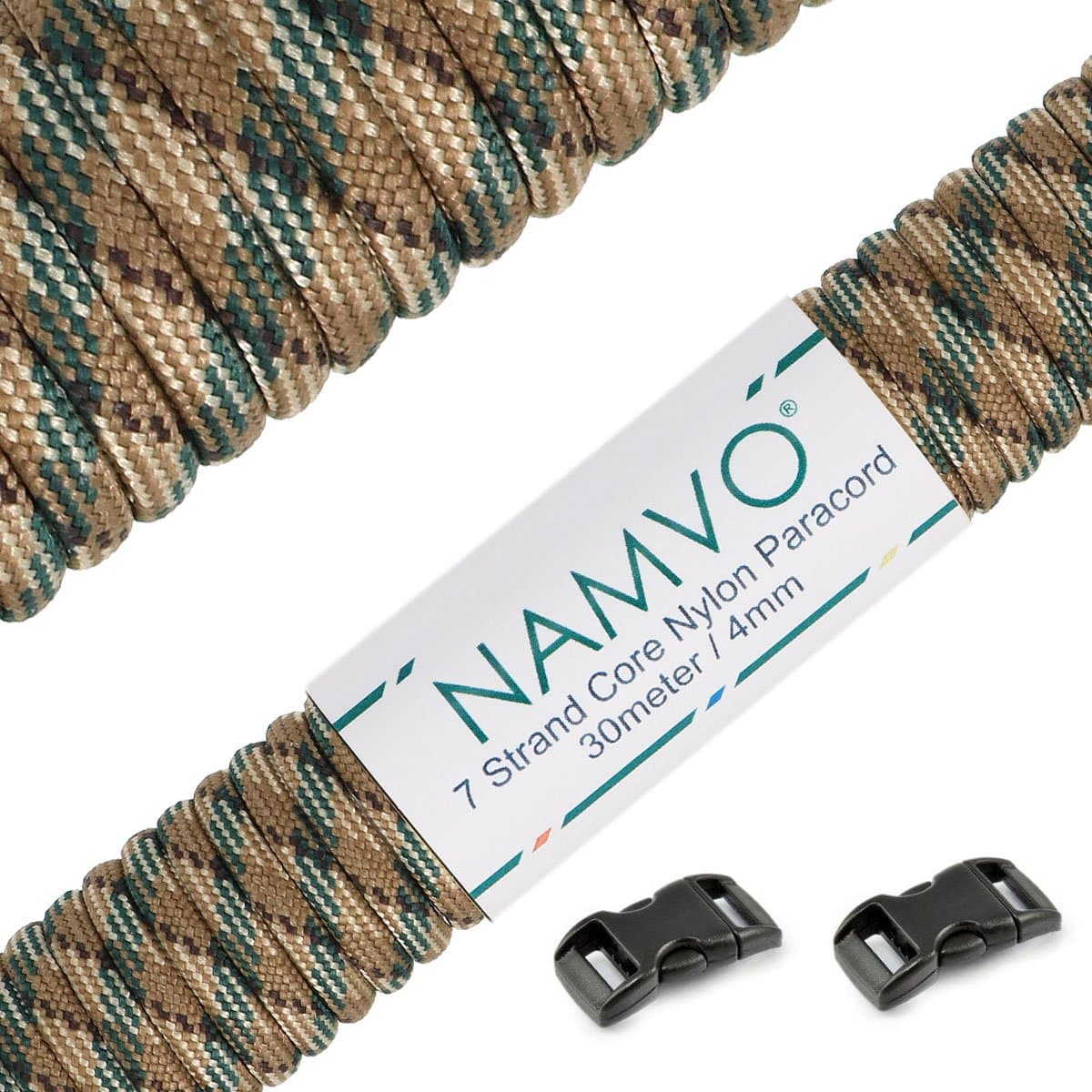 Namvo 550 Paracord Mil Spec Type III 7 Strand Parachute Cord Total Length 100ft/30 Meters Spots/Stripes/Camouflage