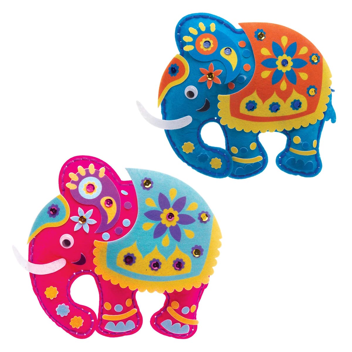 Baker Ross Sewing Kits Ambari Elephant Cushion (Pack of 2) - Arts & Crafts for Kids — view 4