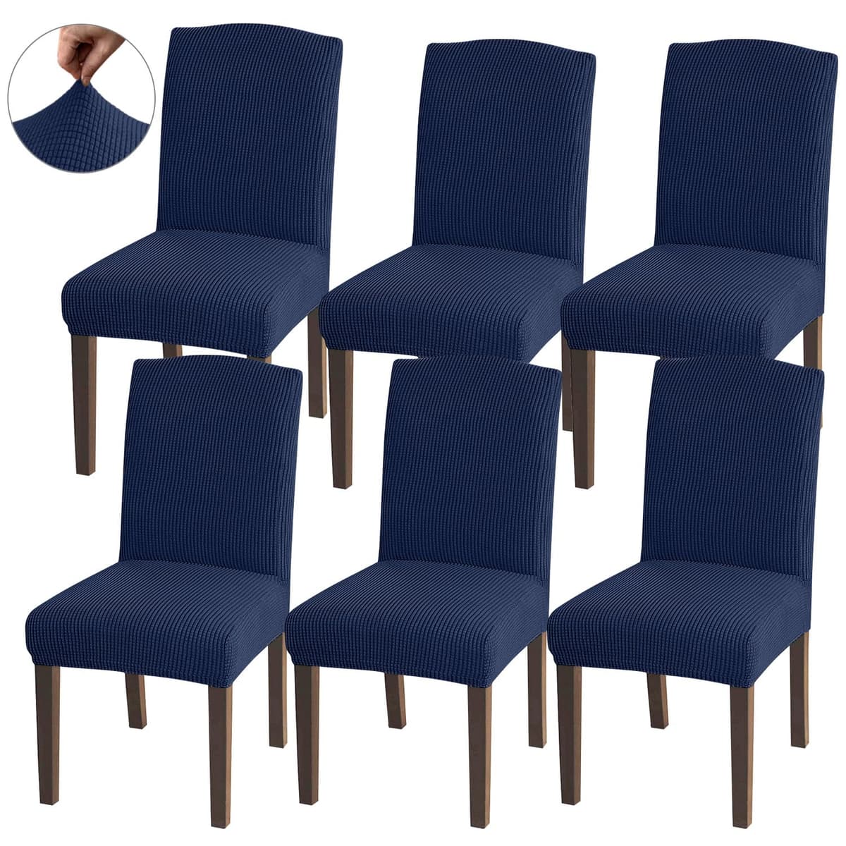 Granbest High Stretch Dining Chair Slipcovers, Universal Fit Jacquard Parson Dining Chair Covers, Removable Chair Protectors for Dining Room, Kitchen, Restaurant and Hotel (Set of 4, Grey) — view 22