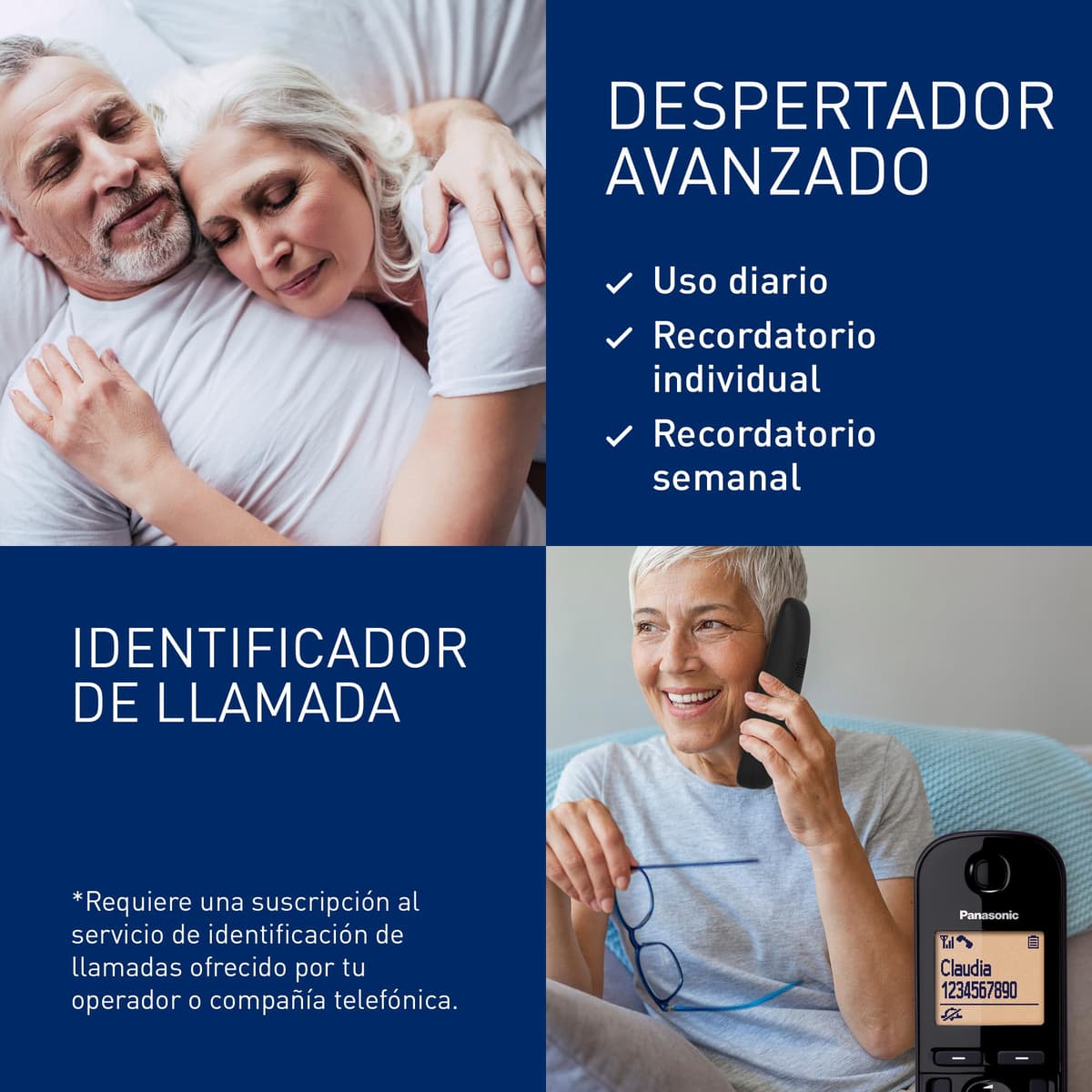 Panasonic KX-TGC210 Teléfono fijo inalámbrico, LCD, Identificador de llamadas, Agenda de 50 números, Tecla de navegación, Modo ECO, Reducción de ruido, Negro — view 5
