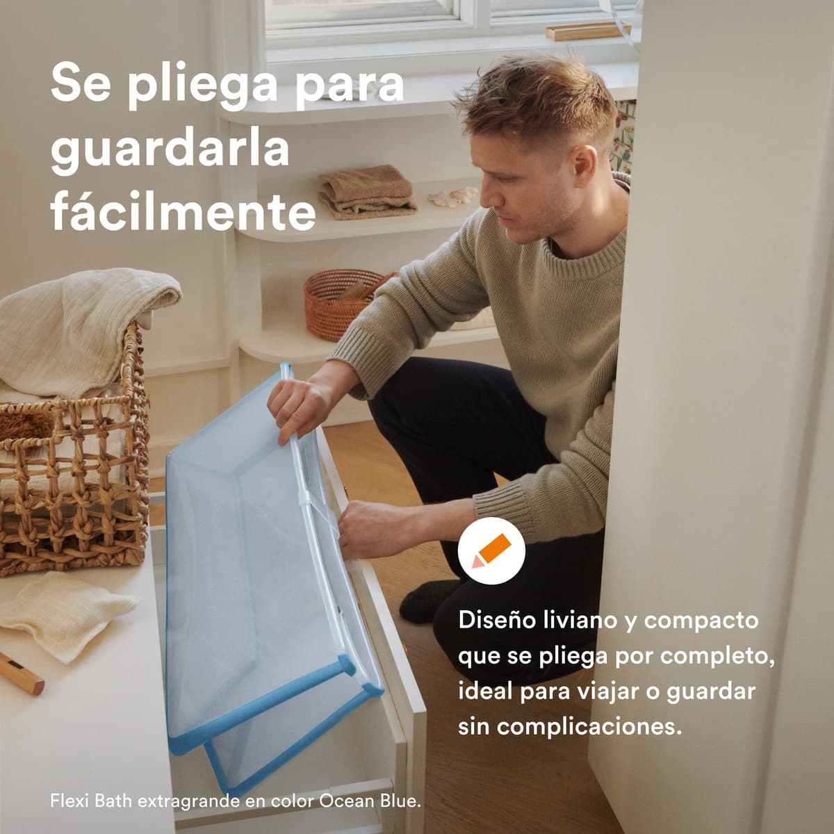 Stokke Flexi Bath X-Large, Lavender - Bañera plegable para bebé - Ligera, duradera y fácil de guardar - Práctica para usar en casa o de viaje - De 0 a 6 años — view 3