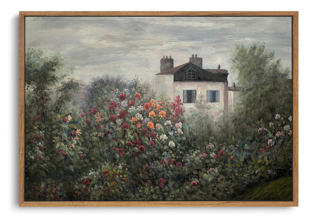 OIQArtOIQ Framed Canvas Wall Art,Vintage Decor,Landscape Nature Country Wildflower Paintings Farmhouse Pictures Modern Artwork Rustic Fall Flower Prints Cottagecore Office Living Room Bedroom Bathroom — view 95