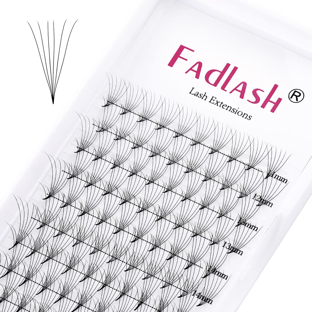 Russian Volume Lashes 16D 0.07 C Curl Mix Tray - Premade Fan Lashes (8-14mm) — view 26