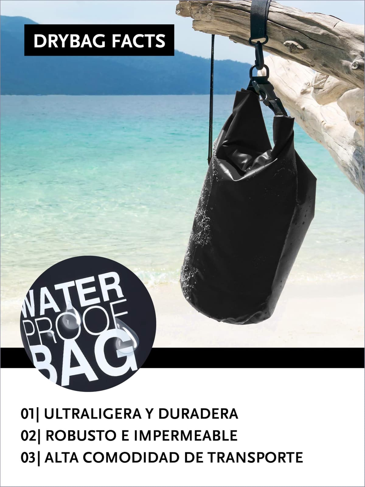 DonDon Dry Bag Bolsa Impermeable 2l, 5l, 10l, 15l, 20l, 30l con Bandolera — view 4