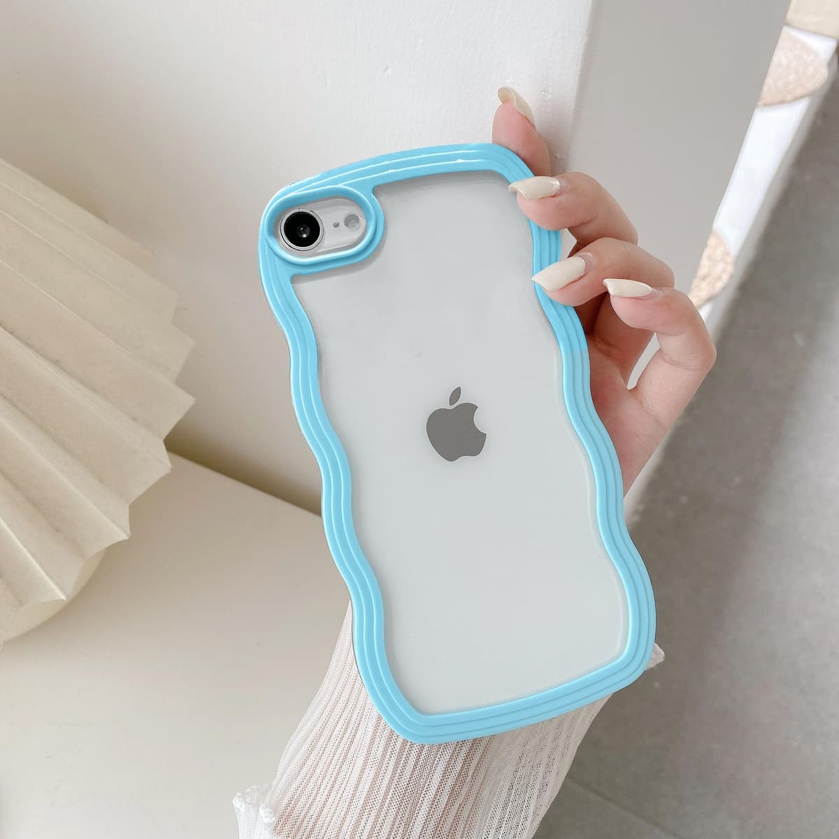 QLTYPRI Compatible with iPhone 11 Case, Cute Curly Wave Frame Clear Case for Girls Women, Transparent Soft Silicone TPU Bumper Shockproof Protective Phone Cover for iPhone 11 - Purple — view 72