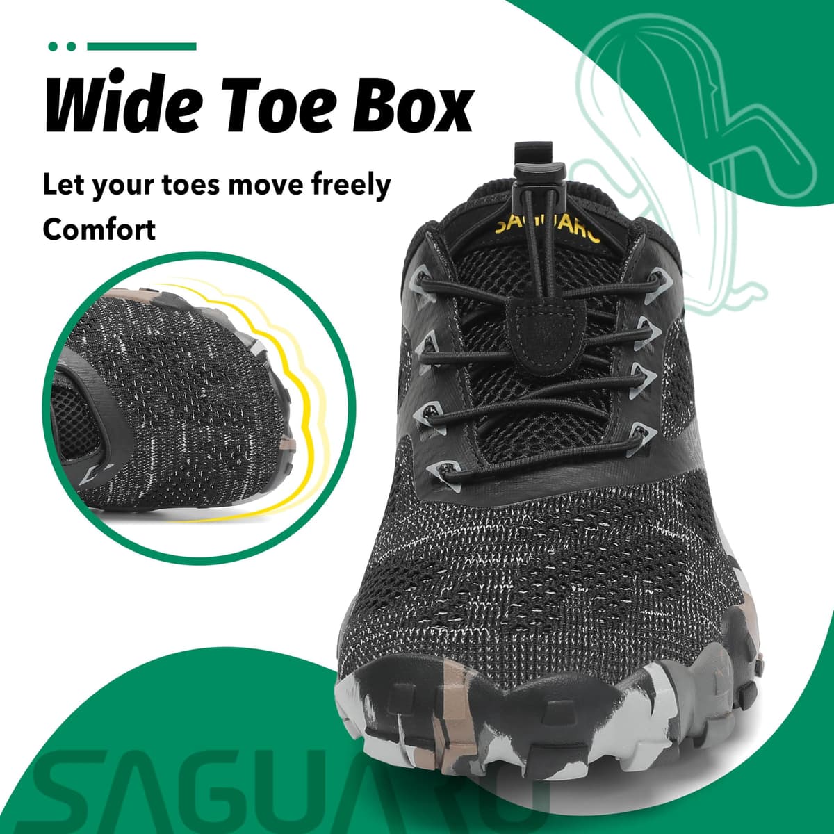 SAGUARO Versátil Minimalistas Zapatillas Ligeras Flexibles para Exterior Interior - Gym Asfalto Playa Montaña, Unisex-Adulto — view 4