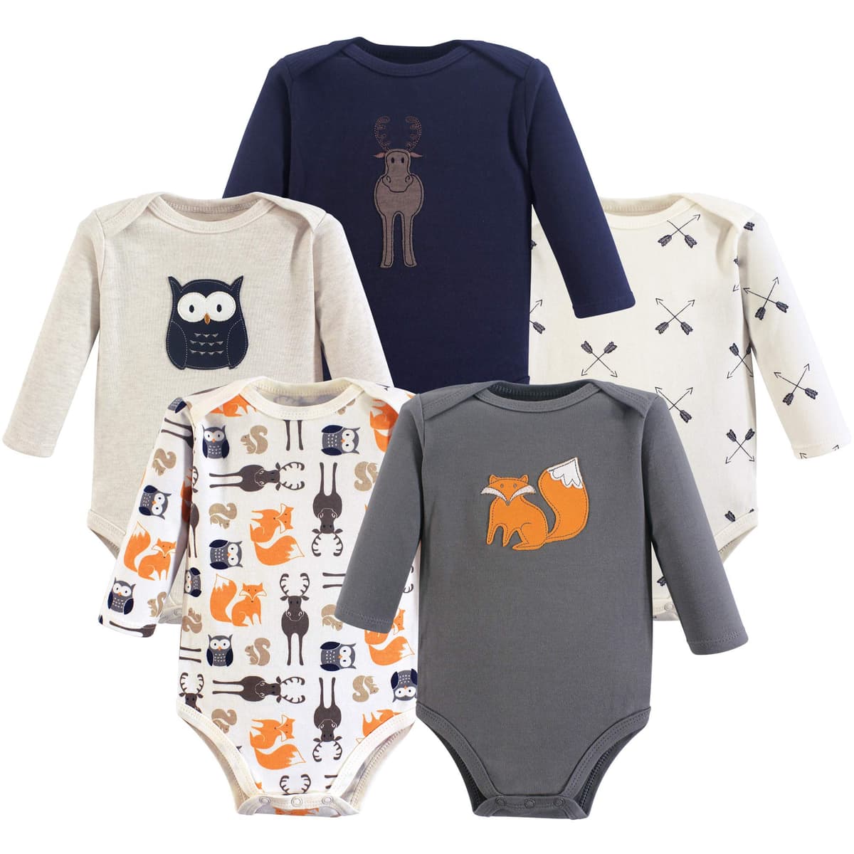Hudson Baby unisex-baby Cotton Long-sleeve Bodysuits, Heather Gray, 3-6 Months — view 22