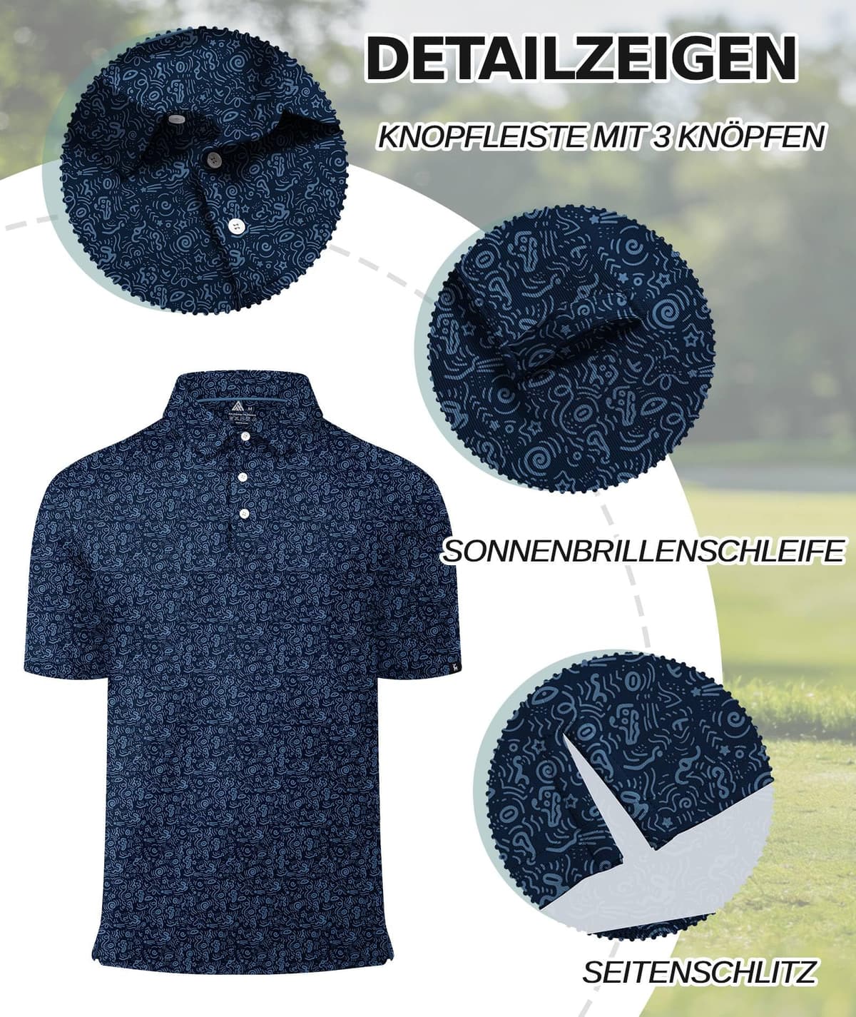 SwissWell Polo Hombre Manga Corta UPF 50+ Golf Polos Secado Rápido Transpirable Tenis Polo Camisetas Estampadas de Verano Casual T-Shirt — view 4