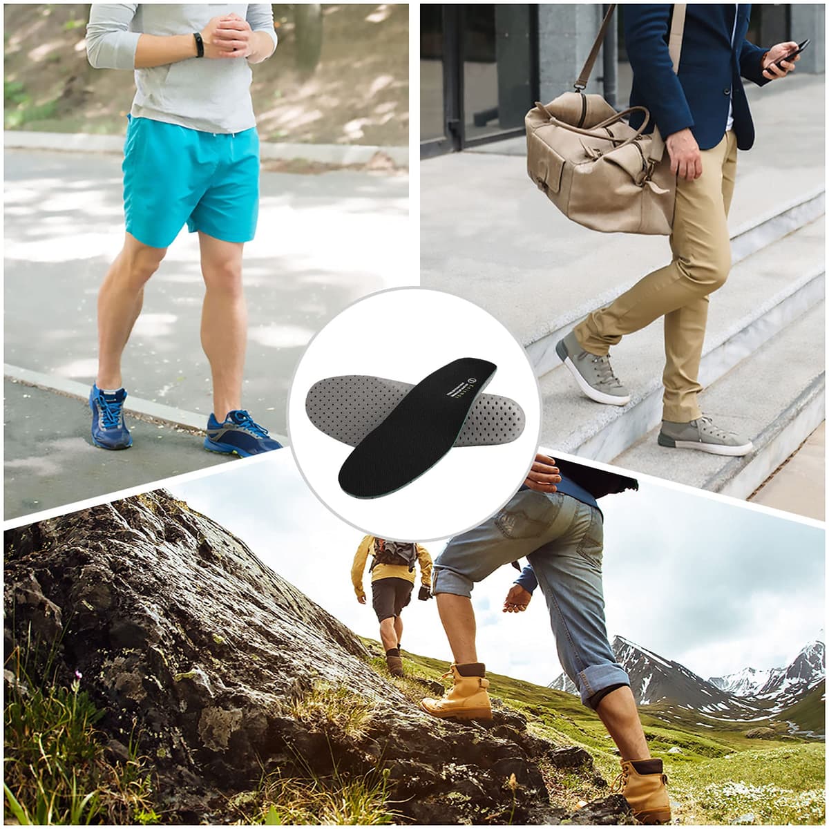 Knixmax Plantillas Deportivas para Hombre y Mujer,Plantillas de Soporte de Arco Transpirable,Cómodas y Amortiguación para Deportes,Correr,Caminar,Senderismo — view 6