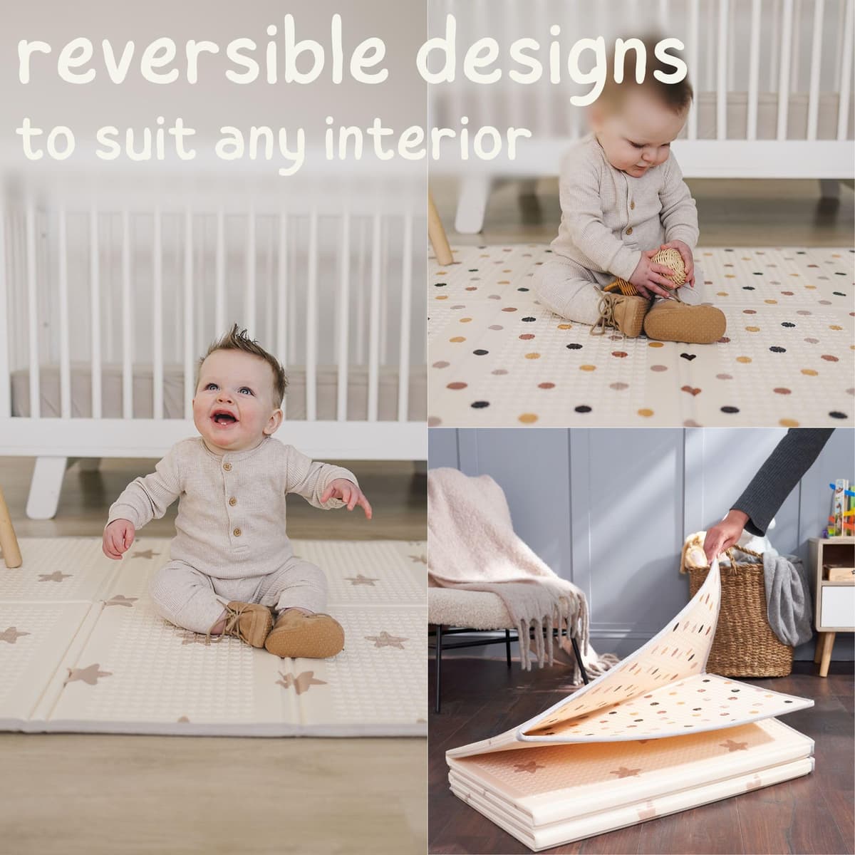 Bubba Bear Baby Play Mat, Floor Foam Playmats for Babies, Foldable Matt Gyms Playmat for Kids & Infants, Large Padded Waterproof Mats for Crawling & Playing, Soft Folding — view 3