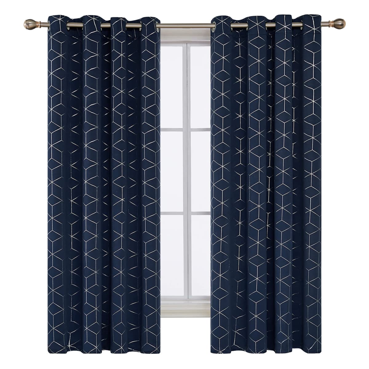 Deconovo Blackout Curtains, Modern Sky Blue Curtains for Living Room, Thermal Curtains, Ring Top Curtains, Noise Isolating, 46" W x 72" H, Set of 2 — view 32