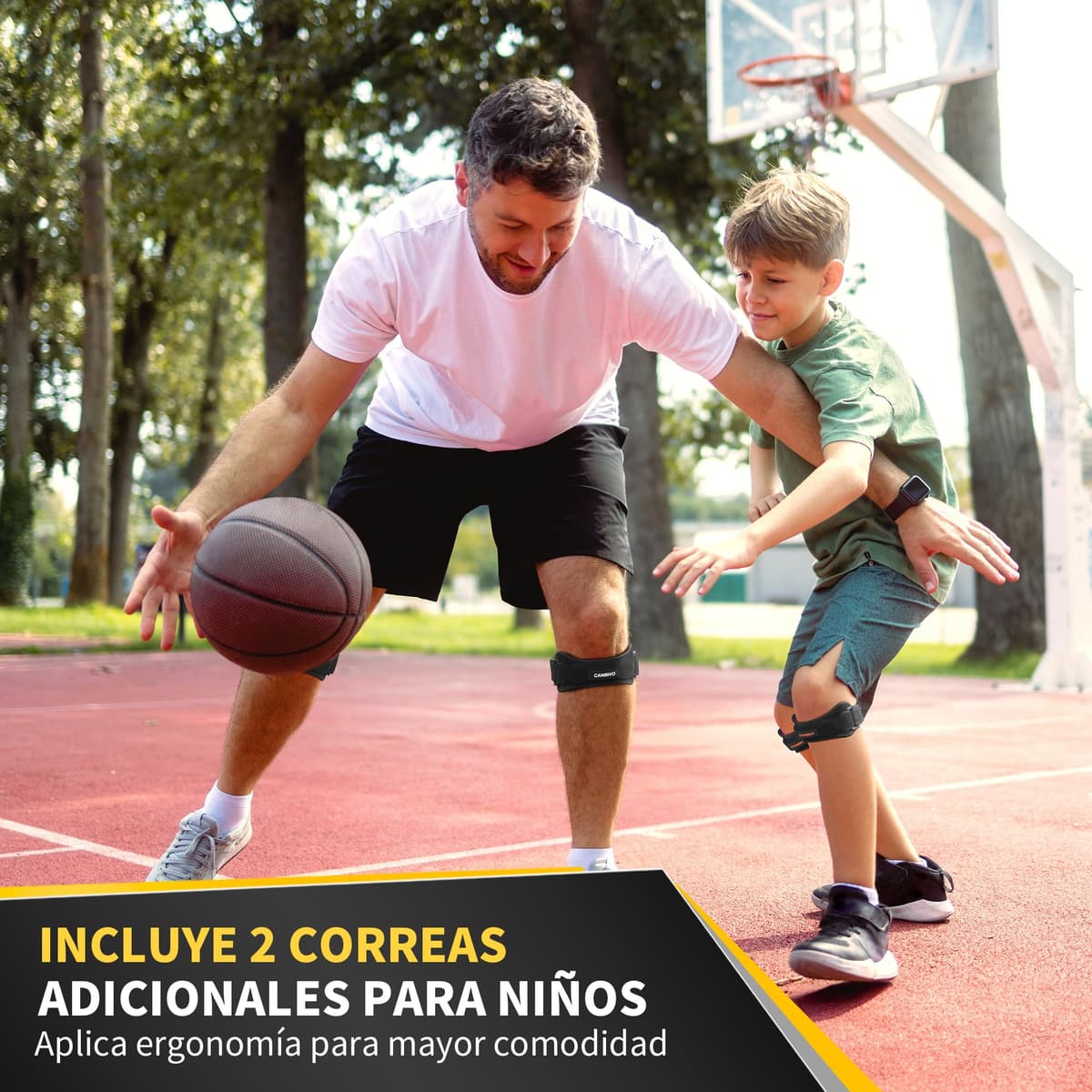 CAMBIVO Rodillera Adjustable x2, Cinta Rotuliana, Rodilleras Menisco y Ligamento con Correa para Tendón Rotuliano, Correr, Saltar, Gym, Alivio de la Tendinitis, Estabilización de la Articulación — view 5