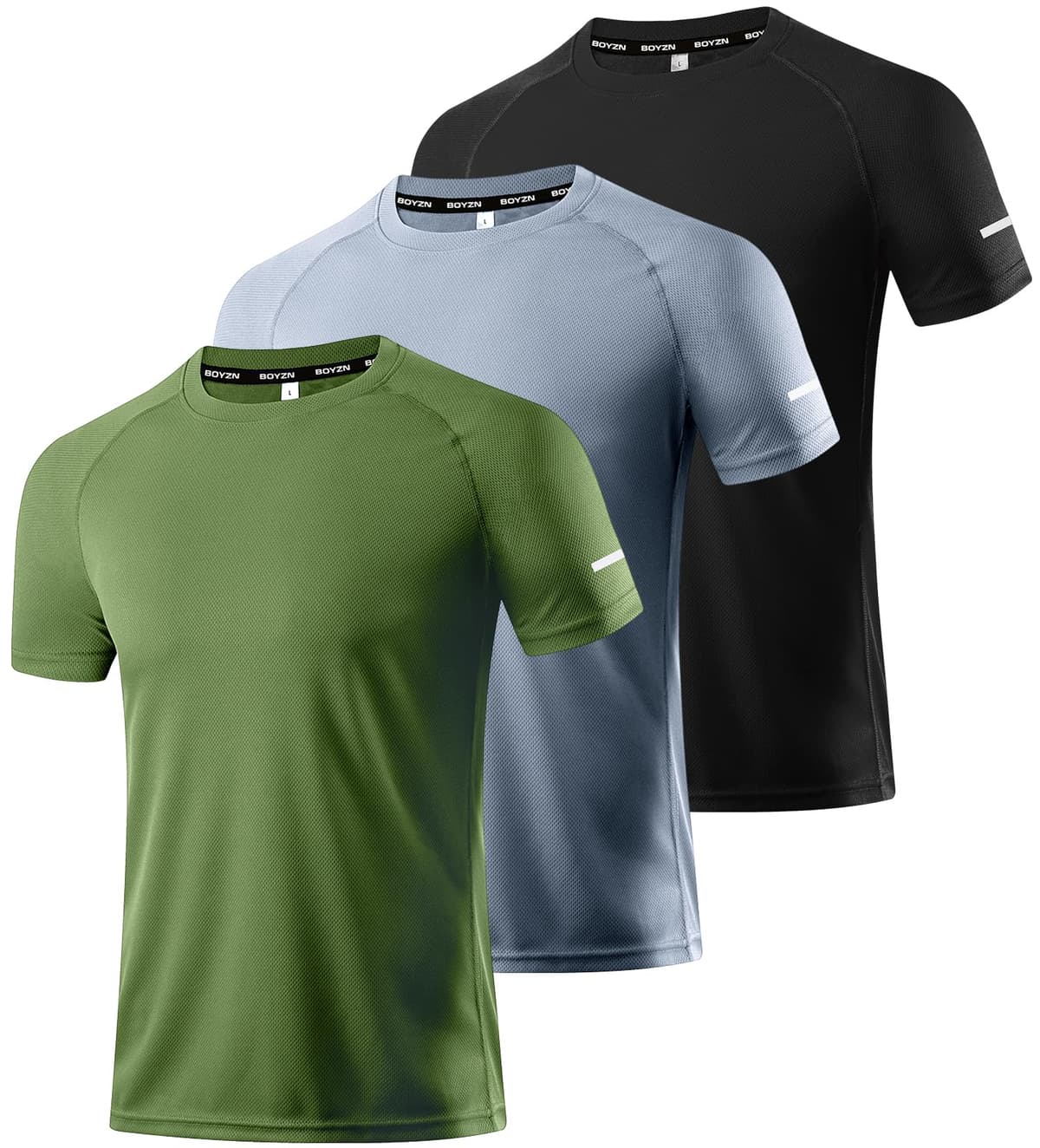 Boyzn 1, 3, 5 or 7 Pack Men's Workout Running Shirts, Dry Fit Moisture Wicking T-Shirt, Gym Athletic Short Sleeve Tee Shirts — view 12