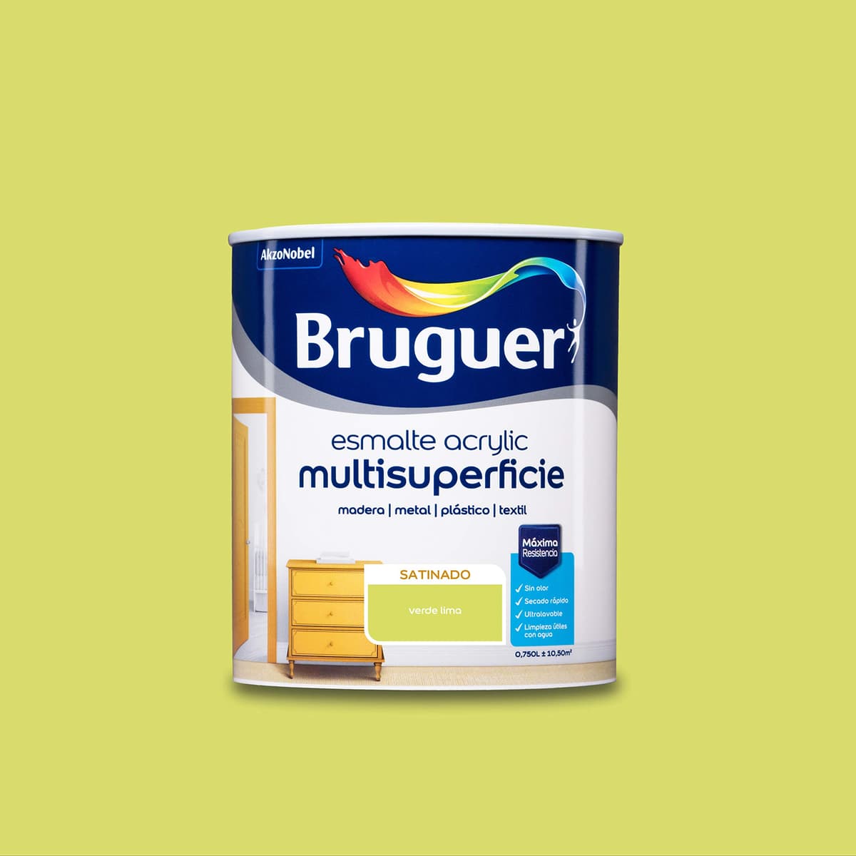 Bruguer Acrylic Multisuperficie Esmalte al agua Satinado - Pintura 750 mL, Blanco Permanente — view 59