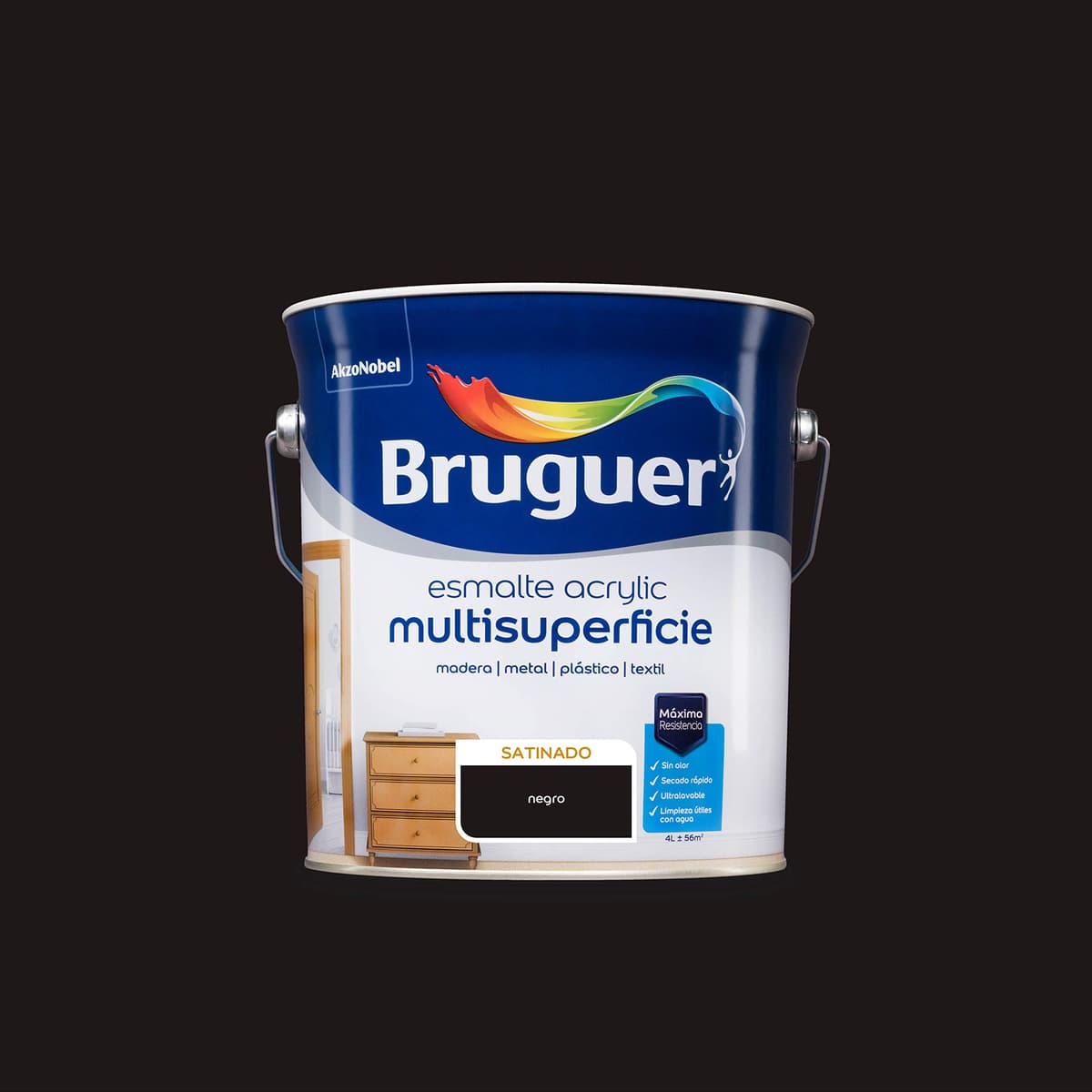 Bruguer Acrylic Multisuperficie Esmalte al agua Satinado - Pintura 750 mL, Blanco Permanente — view 114