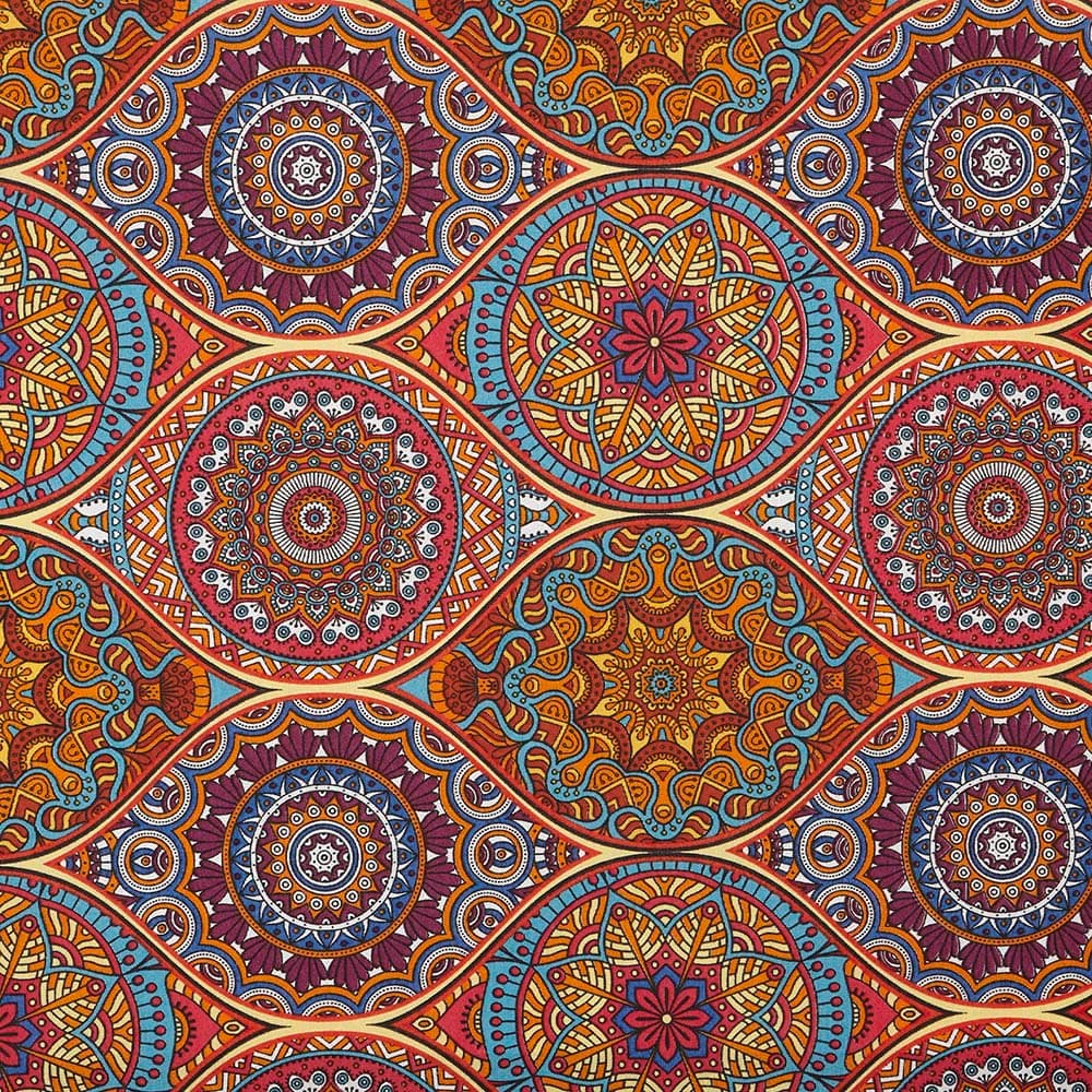 Kt KILOtela - Tela Loneta Estampada, Decoración, Tapizar, Cojines, Cortinas, Bolsos, Manteles, Costura Creativa, 100 cm Largo x 280 cm Ancho, Flores Sevilla, Rosa, Azul ─ 1 Metro — view 24